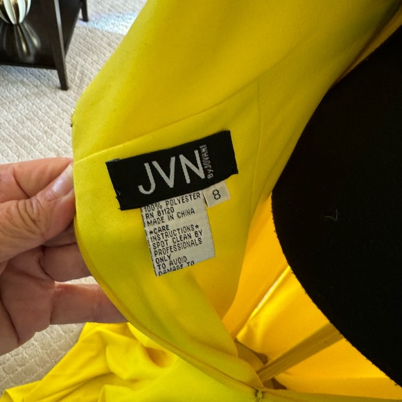 JVN BY JOVANI dress yellow jersey knit rhinestones size 8 pageant prom with tags - Picture 12 of 16